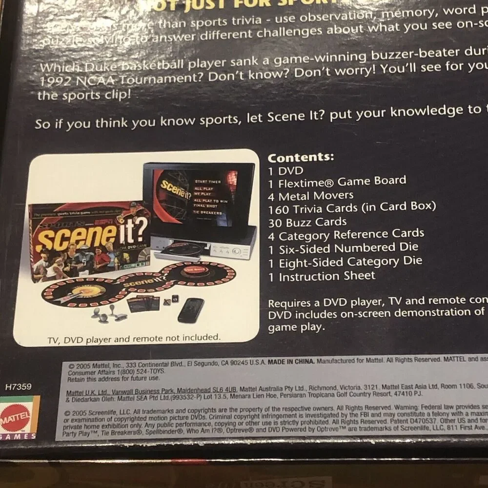 Sports ESPN Scene It? The DVD Game The Premiere Sports Trivia Game